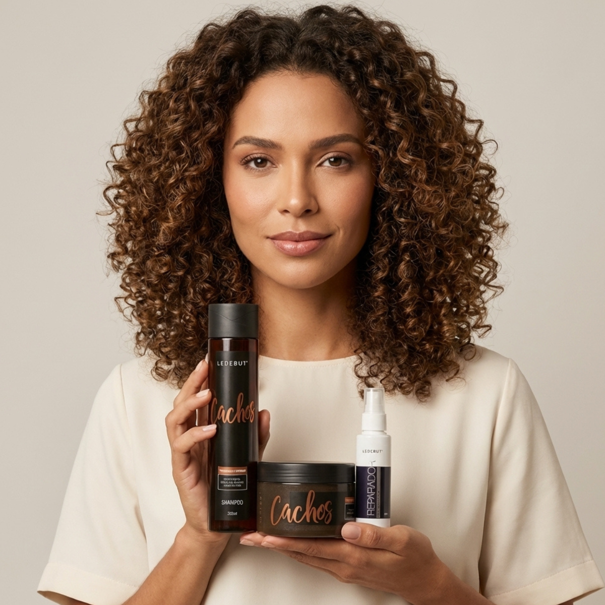 Kit Cachos Complementar Ledebut: Shampoo, Máscara e Reparador