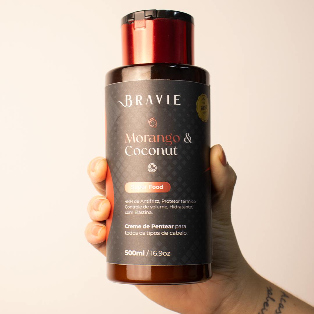 Creme de Pentear Morango & Coconut Bravie - 500ml