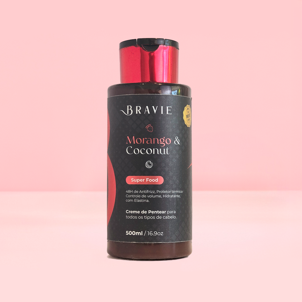 Creme de Pentear Morango & Coconut Bravie - 500ml